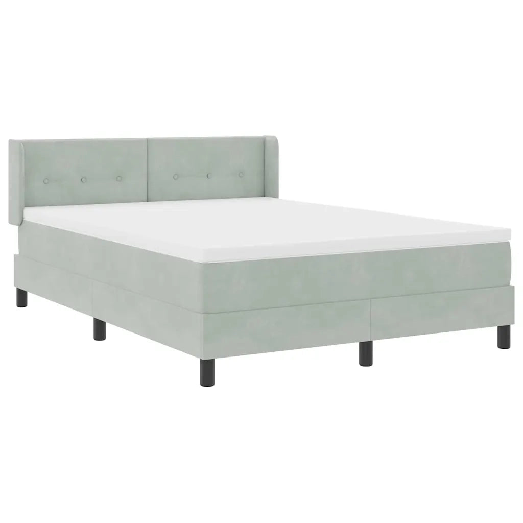 Letto a molle Grigio chiaro 200 x 140 cm Poliestere