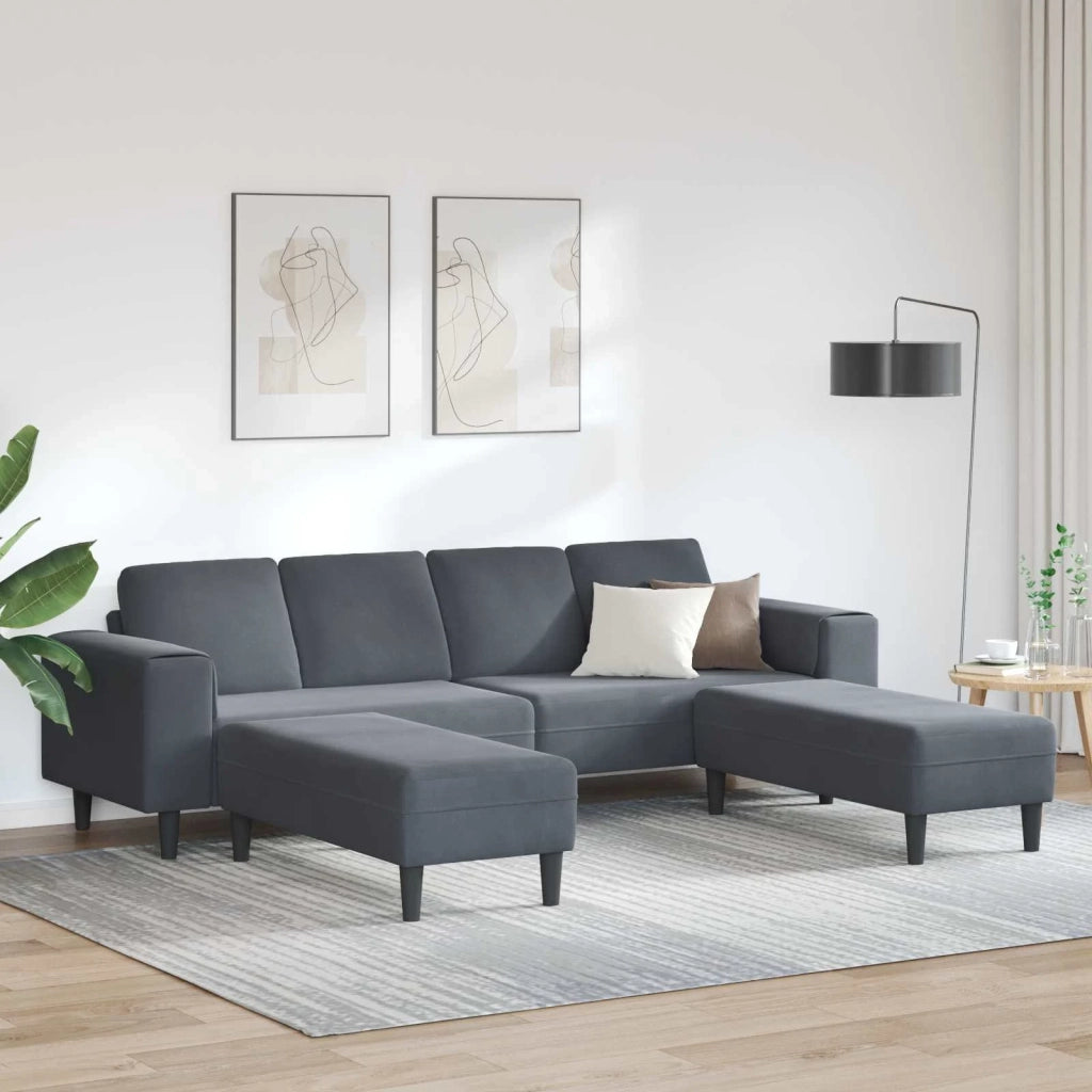 Divano per Soggiorno 3 pcs Grigio scuro 250 x 188 x 76 cm 3335123