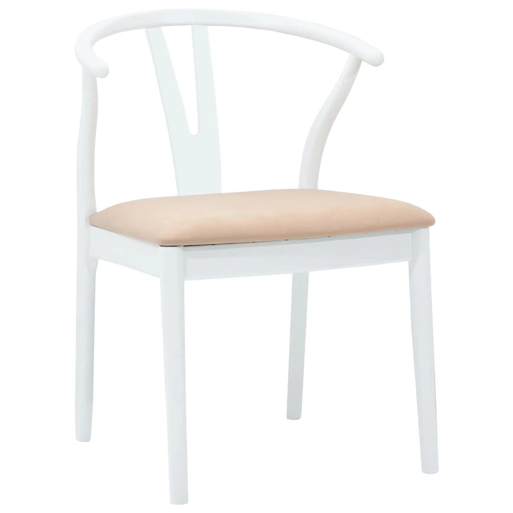 Sedia da pranzo 2 pcs Bianco e marrone Legno di gomma solido 42020418