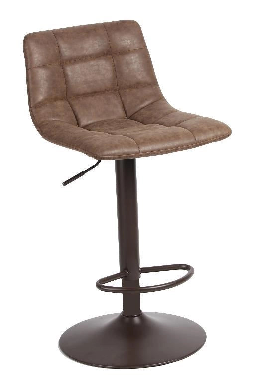 Sgabello da Bar Girevole Clayton in PU Imbottita Marrò e Marrò