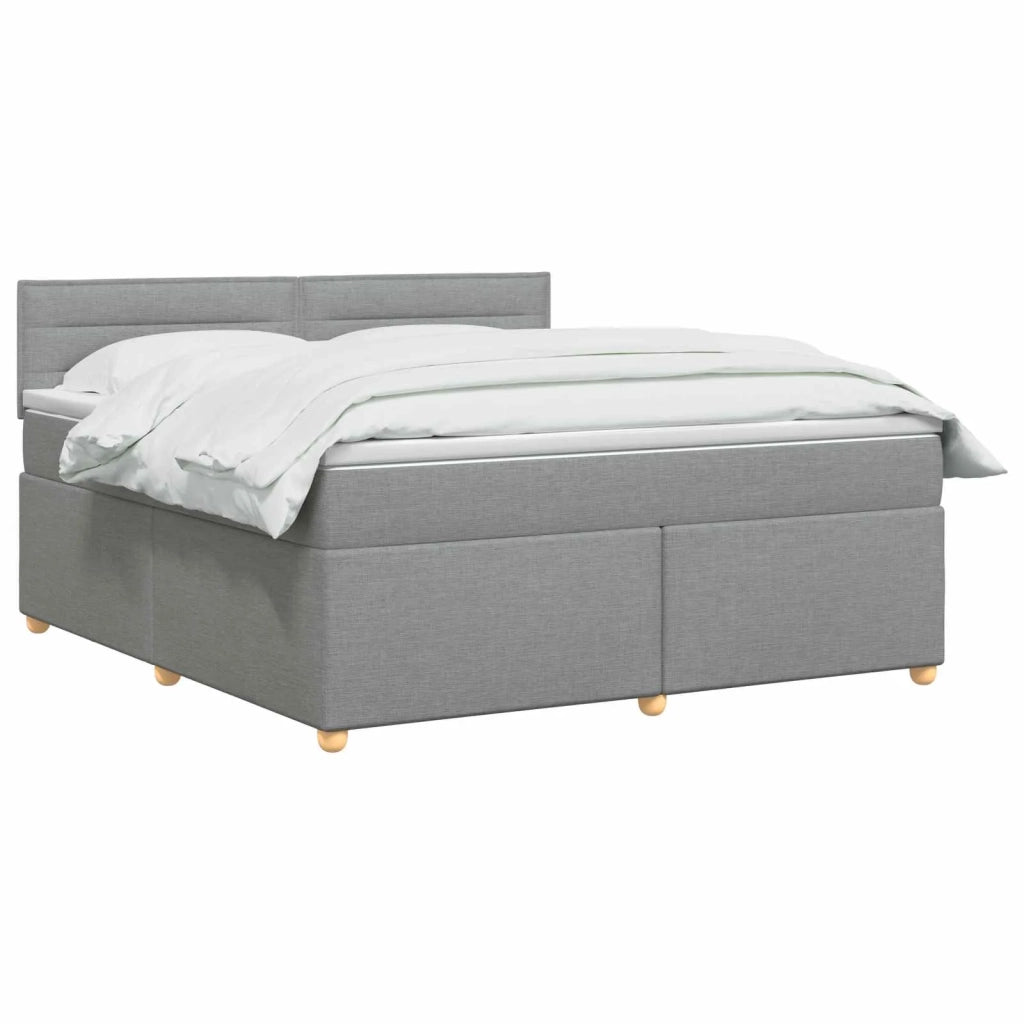 Letto box spring con materasso Grigio Chiaro 140 x 190 cm 3450944