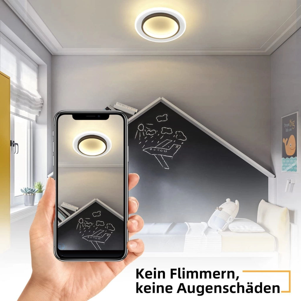 ZMH Lampada da soffitto LED design moderno bianco nero acrilico per soggiorno