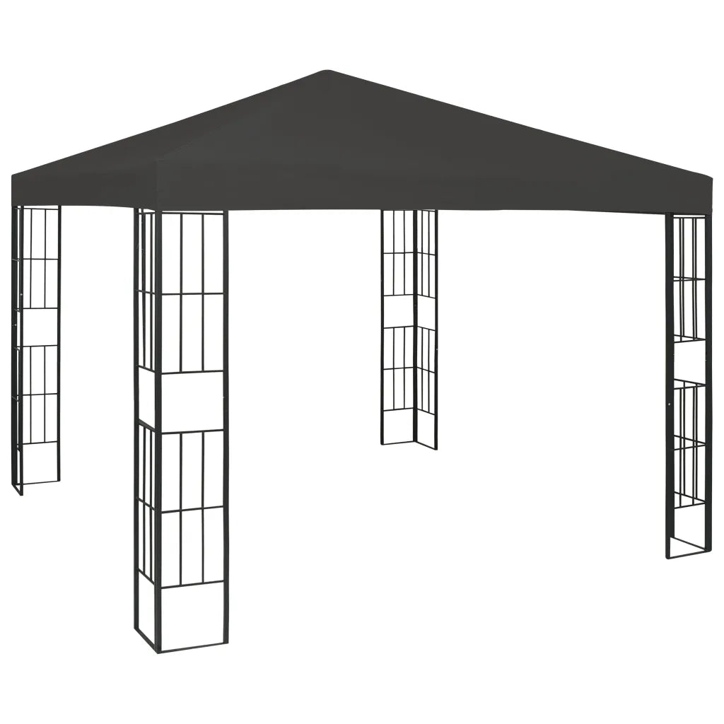 Gazebo | Pergolato con Stringa di Luci LED 3x3 m Antracite