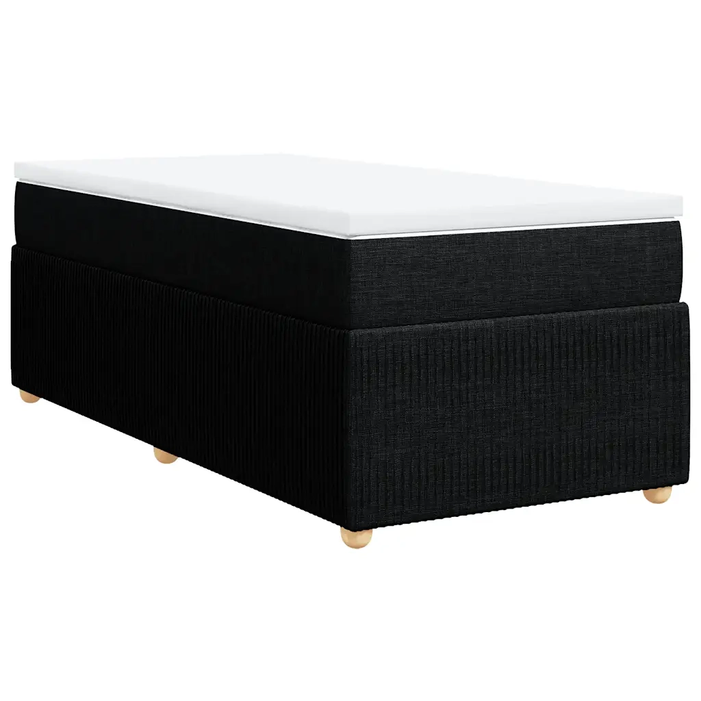 Giroletto a Molle con Materasso Nero 90x200 cm in Tessuto
