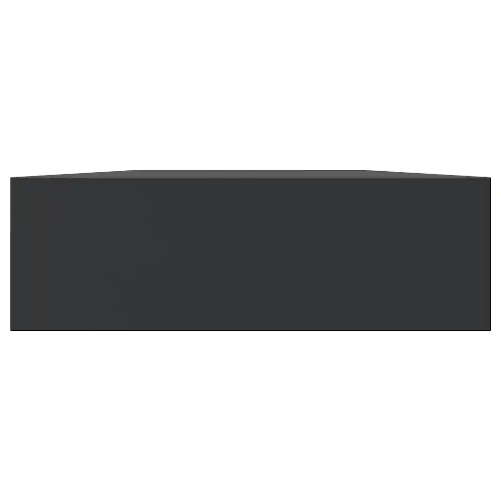 Mensola a Muro | Mensola a parete Galleggianti con Cassetto Nera 80x25x8 cm