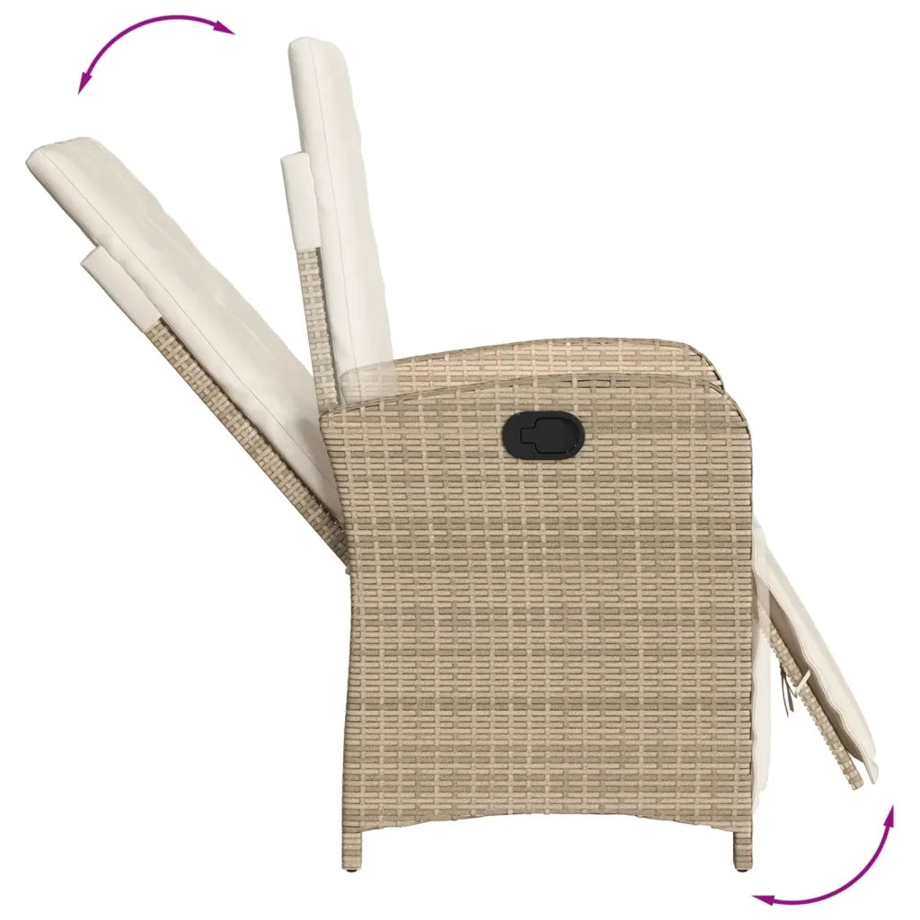 Set da Bistrò 3 pz con Cuscini Beige in Polyrattan 365204