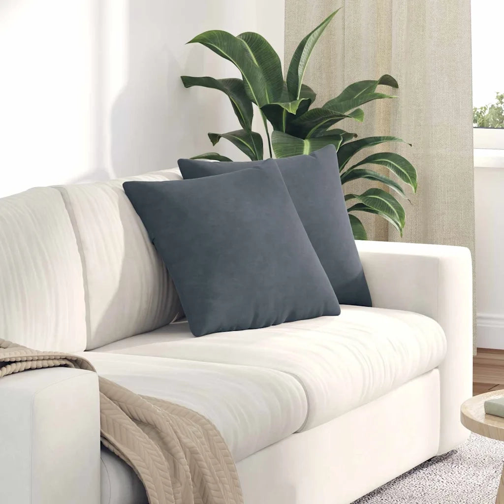 Cuscini da Divano 2 pz-Set di 2 Cuscini per Sofa Grigio scuro 45 x 45 cm 822792