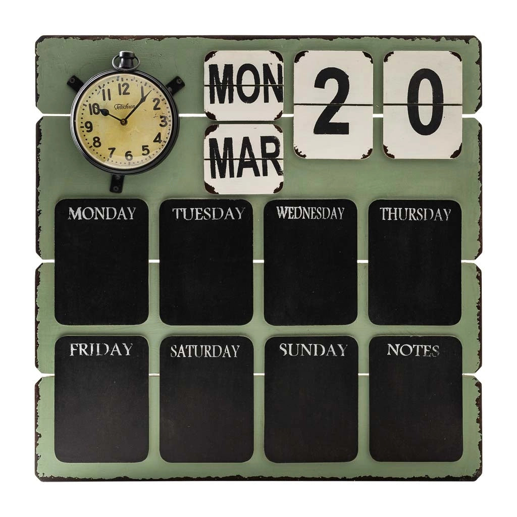Calendario da tavolo verde 70x70x7h