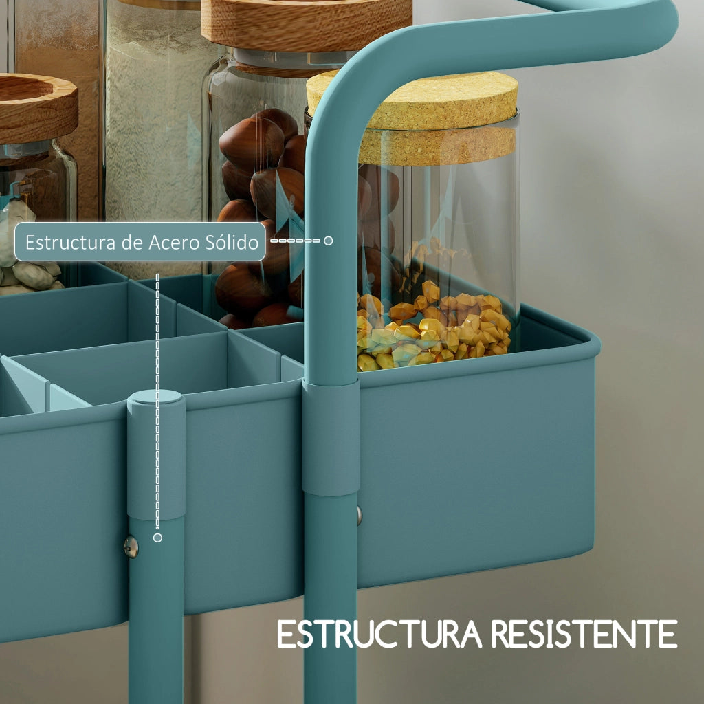 Carrello Multiuso con Cassetti e Ganchi ¨C Minimal ¨C 42x38x86,5 cm Verde