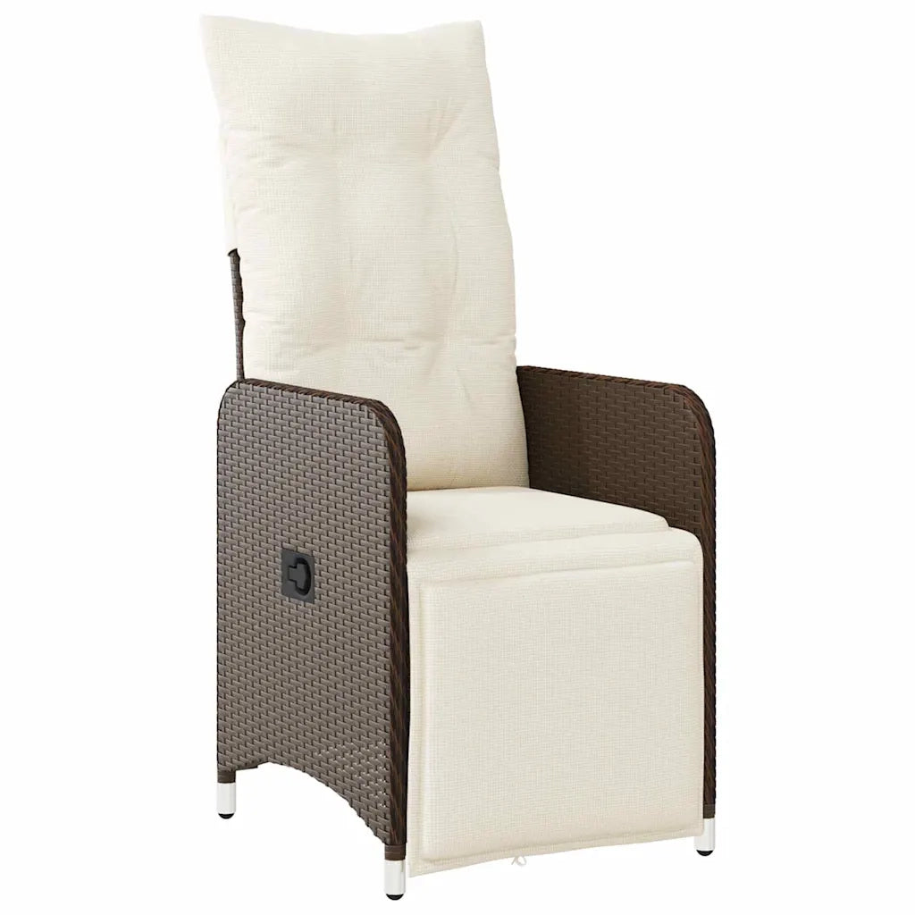 Set da Pranzo per Giardino con cuscino 7 pcs Marrone polyrattan 3379672