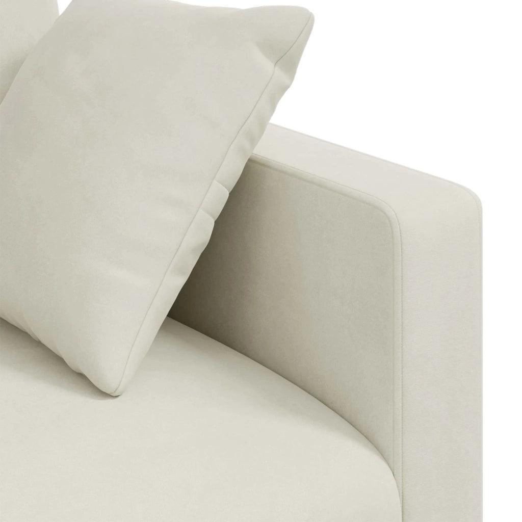 Divano Crema 198 x 78 x 80 cm Velluto 42024438