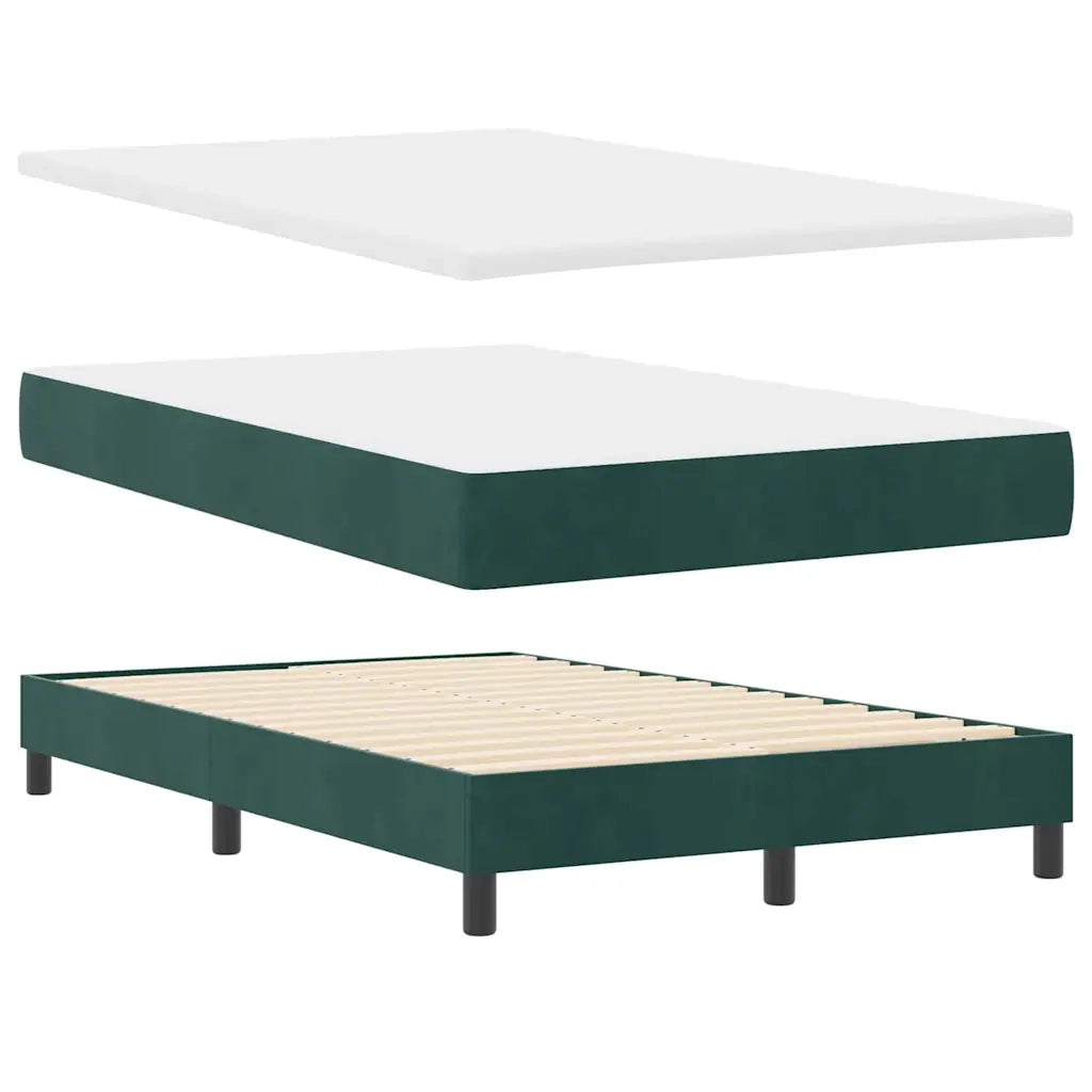 Letto a molle con materasso Verde Scuro 120 x 200 cm Velluto 3339101