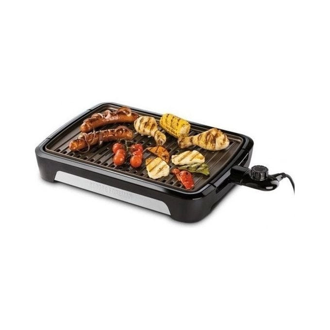 Russell Hobbs 25850-56 Smokeless BBQ Grill Griglia Elettrica 1350 W Piastra Antiaderente Titanio Termostato Regolabile colore Nero