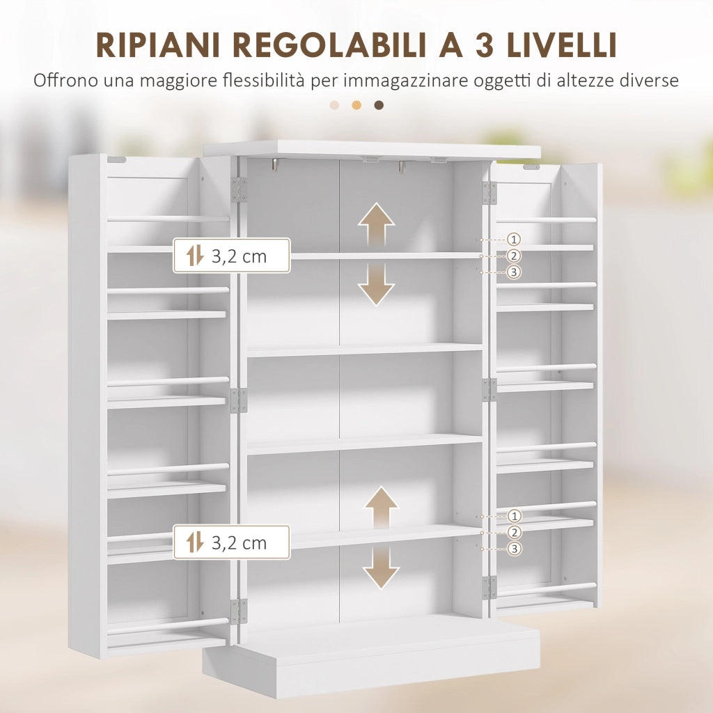Mobile Cucina con Ripiani ¨C Xylo ¨C Bianco MDF 60x30x104 cm
