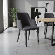 Set 2 Sedie in vellutino grigio con gambe in tinta Zen – Elegante e confortevole