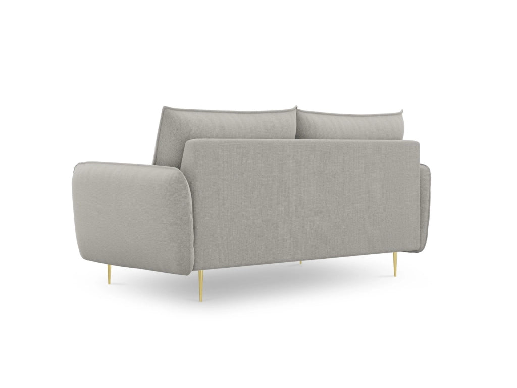 Cosmopolitan Design - Divano "Vienna" 2 posti in tessuto strutturato grigio chiaro 