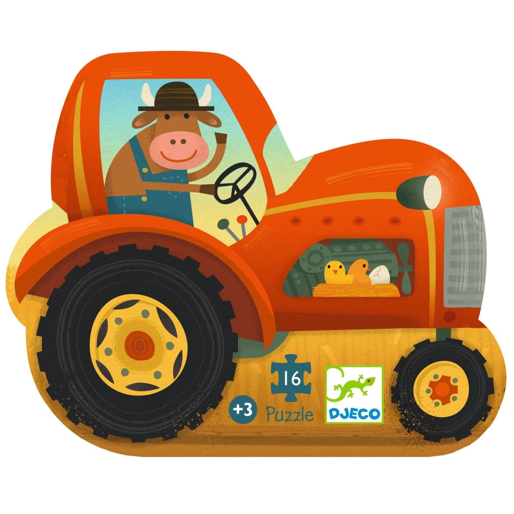 Puzzle Il Trattore 16 pezzi, Djeco, Eta 3+