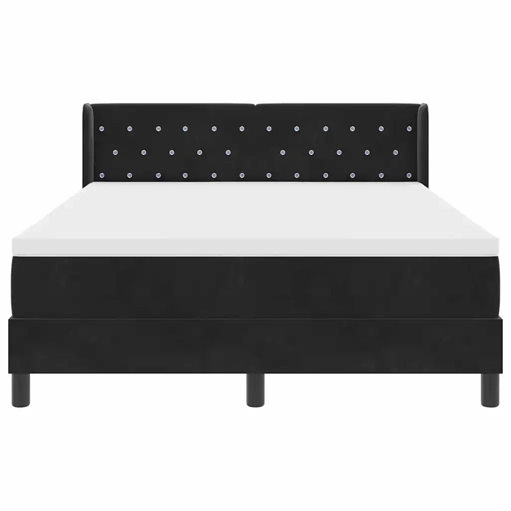 Letto a molle con materasso Nero 200 x 160 cm Poliestere 3341422