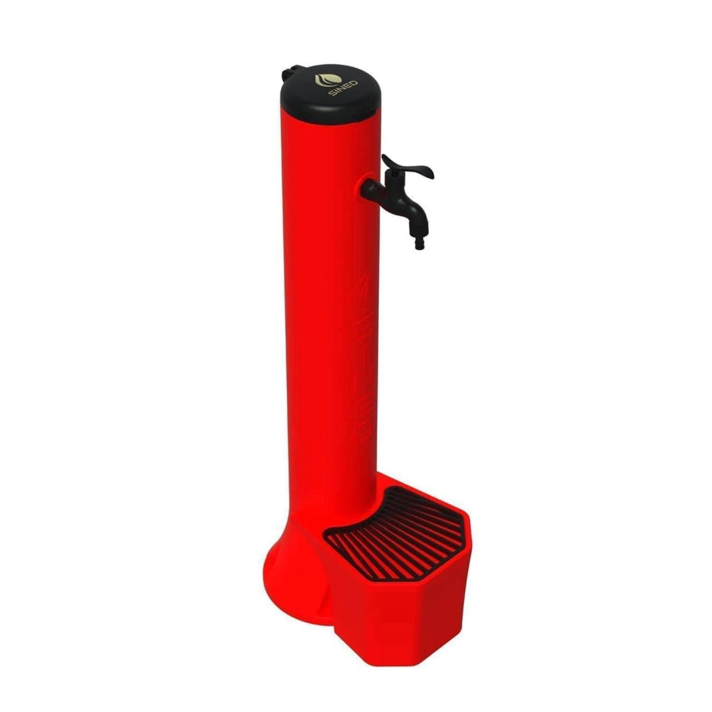 Sined Kit Tritone Kit Composto Da Fontana e Secchiello Da 5 Litri In Polietilene Rosso Realizzato In Polietilene Hd