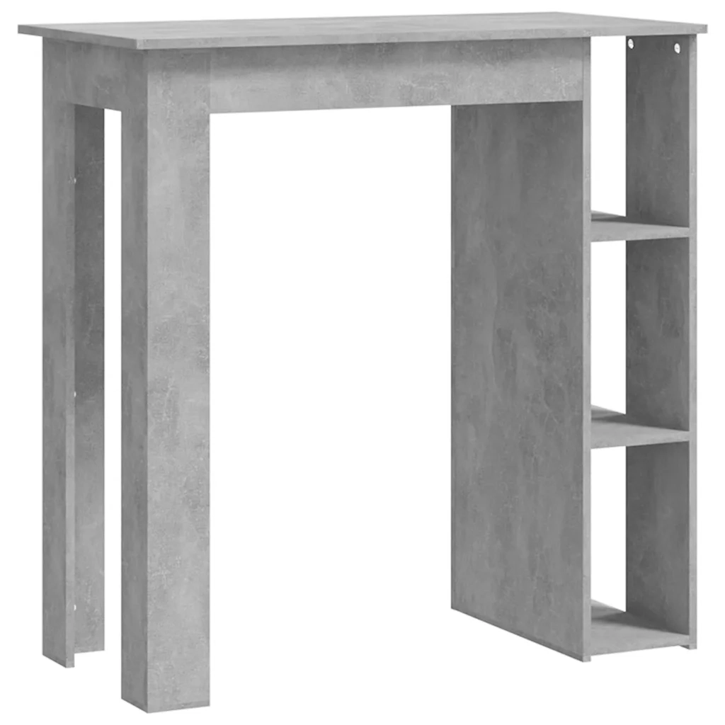 Tavolino da Bar con Ripiani Grigio Cemento 102x50x103,5 cm 809462