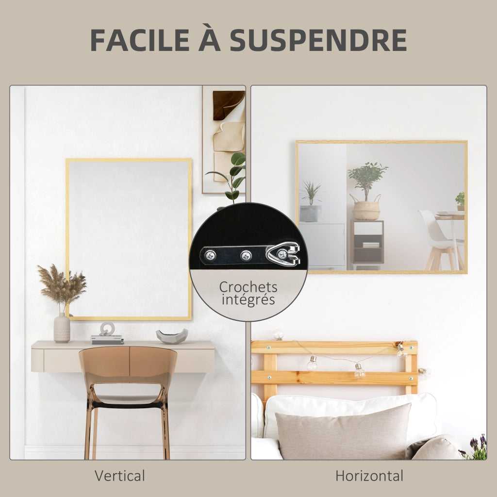 Specchio da parete rettangolare ¨C Minimal ¨C Legno 90x70 cm