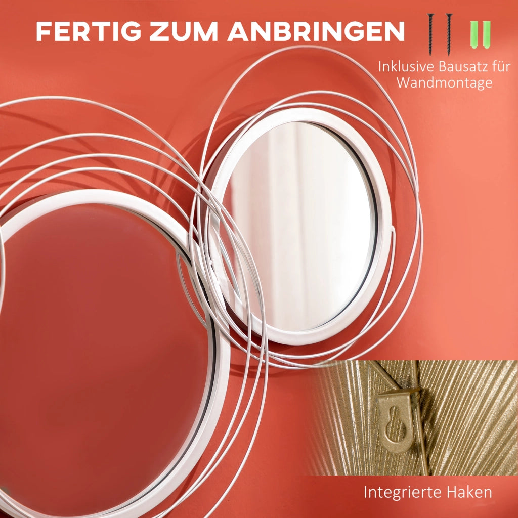 Set di specchi rotondi per parete ¨C Minimal ¨C 4 specchi, 107x56 cm
