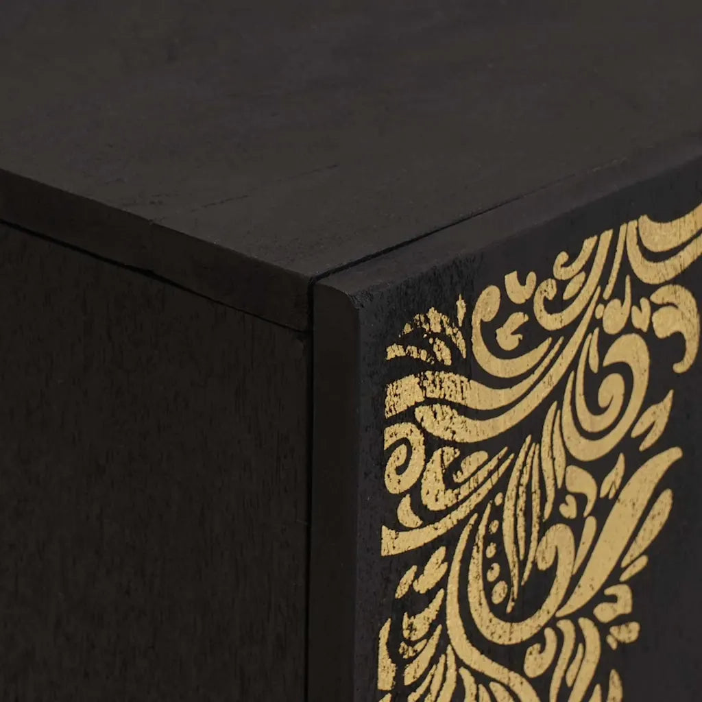 Mobile TV Nero 105 x 33 x 46 cm Legno di mango massello 4018808