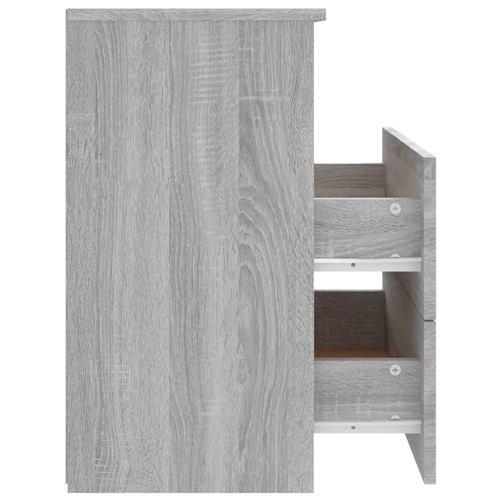 Set di 2 Comodini | Armadio da Notte | Mobiletto da notte Grigio Sonoma 50x32x60 cm