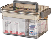 Cassa Portatile per Medicinali per la Conservazione Domestica – Kit di Primo Soccorso con Meccanismo di Sicurezza e Design Transparente