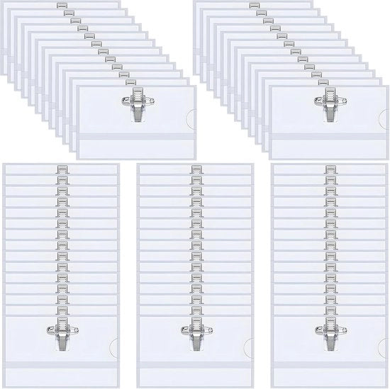 Etichette trasparenti per ID cartacee - 100 pezzi - 90 x 56 mm - per scuole e uffici