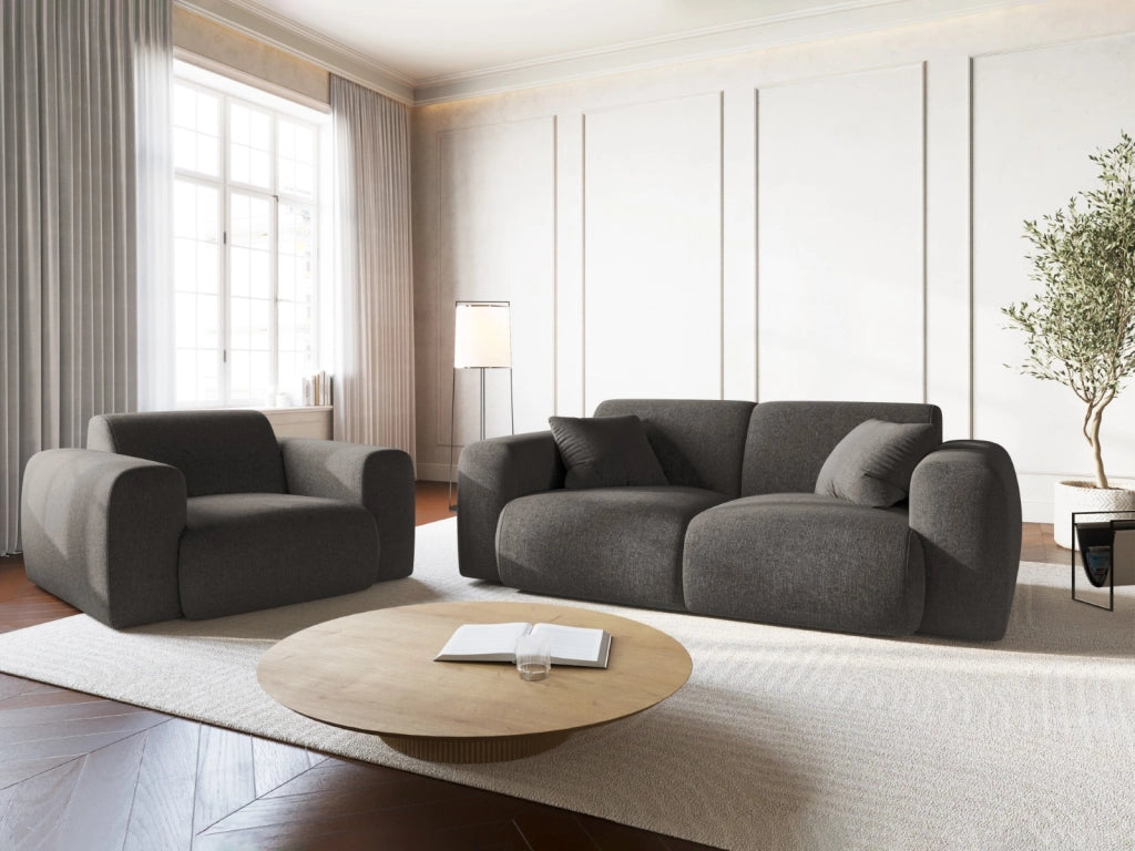Cosmopolitan Design - Poltrona "Nolio" 2 posti in ciniglia grigio 