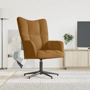 Sedia Relax Marrone in Velluto 328103