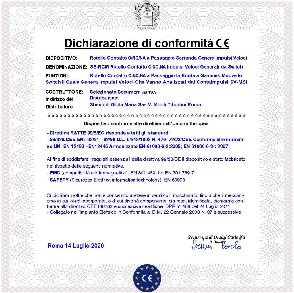 Sensore Antifurto Per Tapparella 5 Rotello Marrone Protegge la Serranda dallo Strappo e Sollevamento lo Switch Mosso dalla Rotella Con Gammes Genera Impulsi Veloci 50 mS Necessita di Conta Impulsi