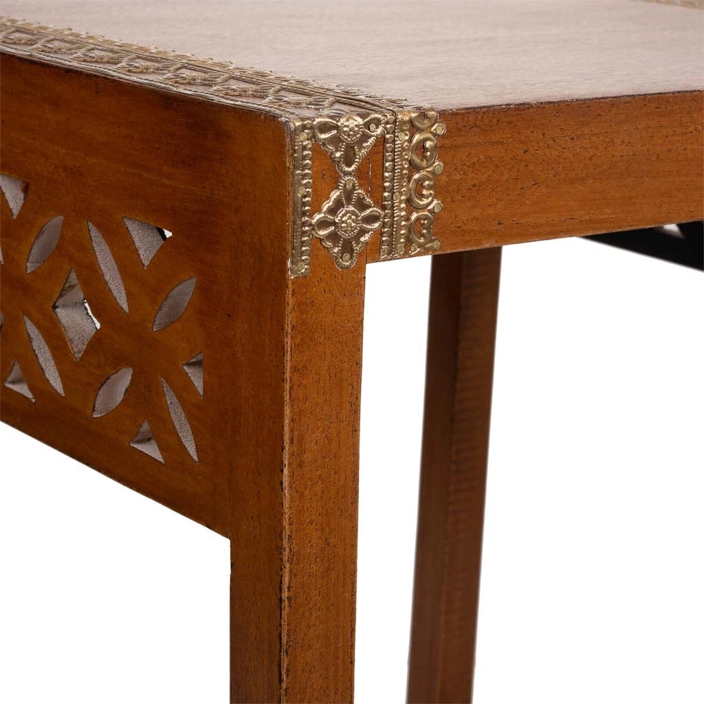 Tavolo in legno e metallo marrone 42x40x48 h