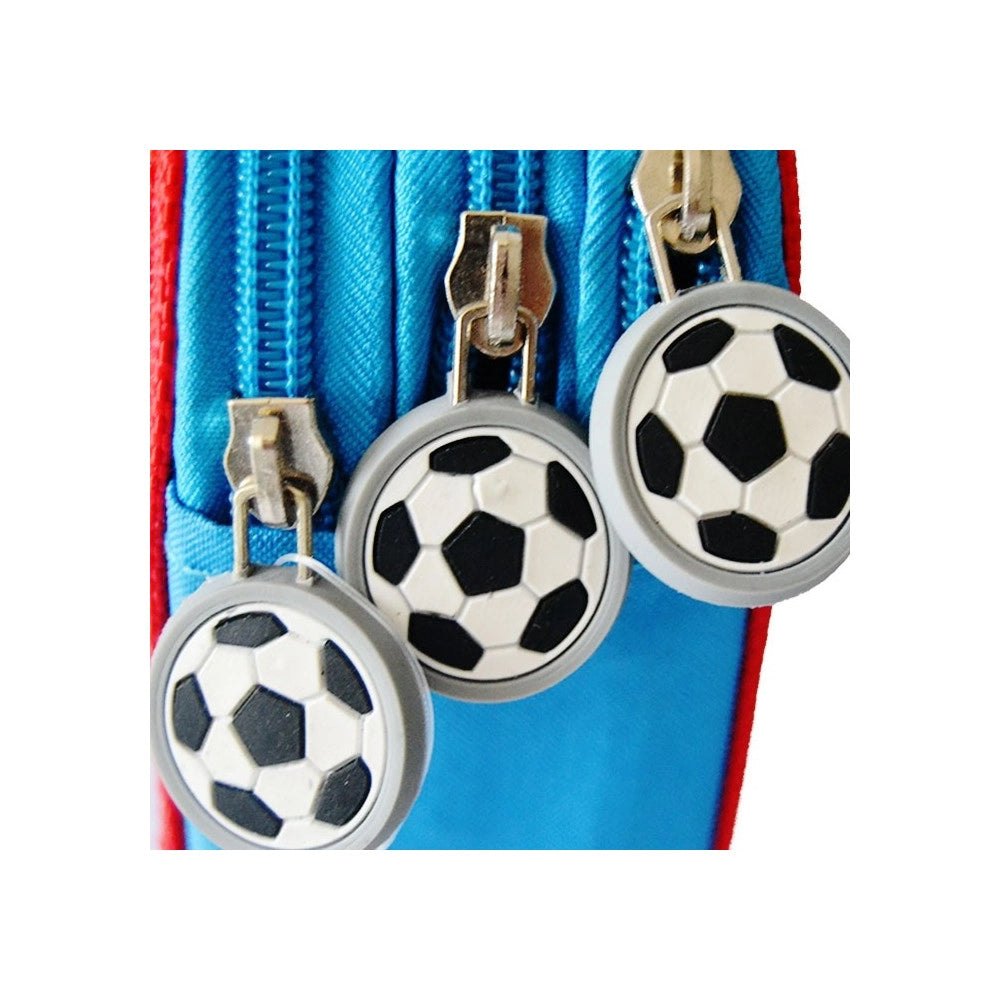 Trade Shop - Astuccio A 3 Zip Disney Mickey Mouse Con Accessori Per La Scuola E Il Disegno -