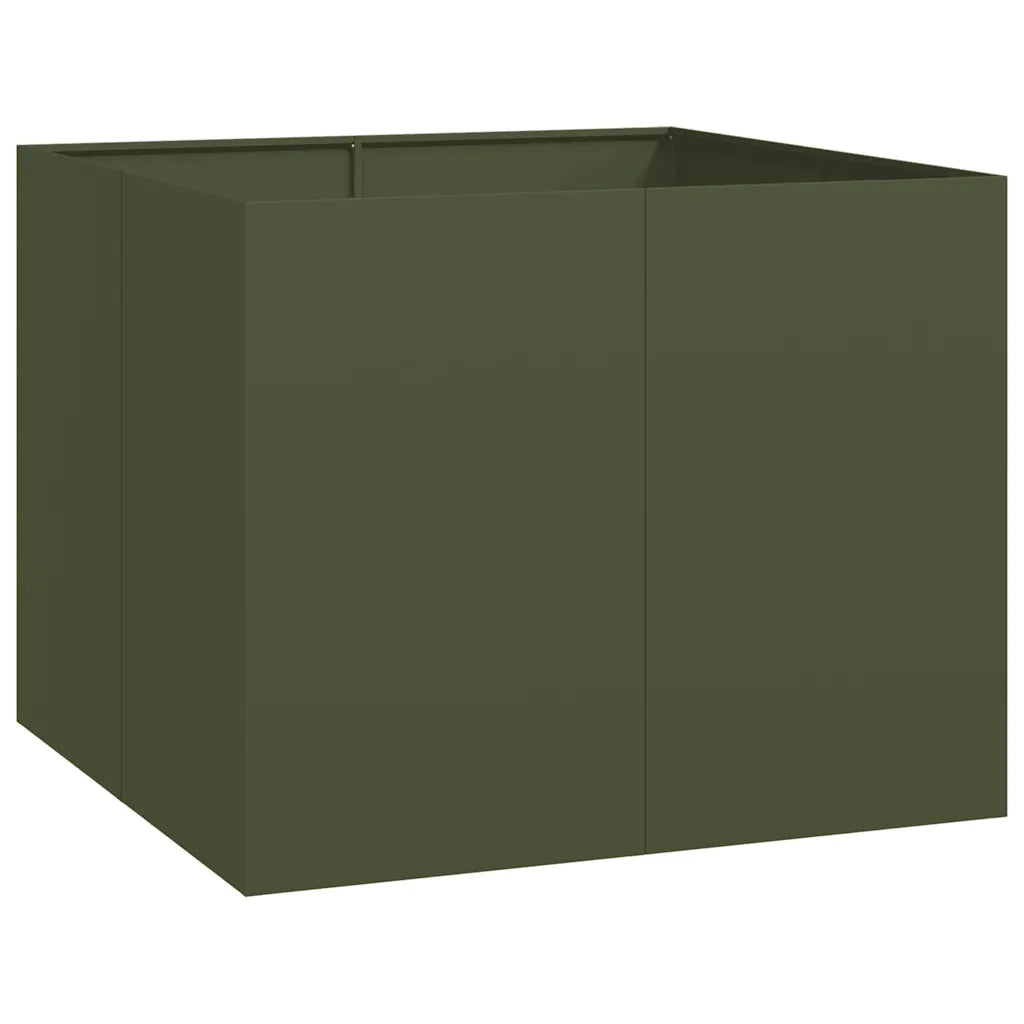 Fioriera Verde Oliva 100x100x80 cm in Acciaio
