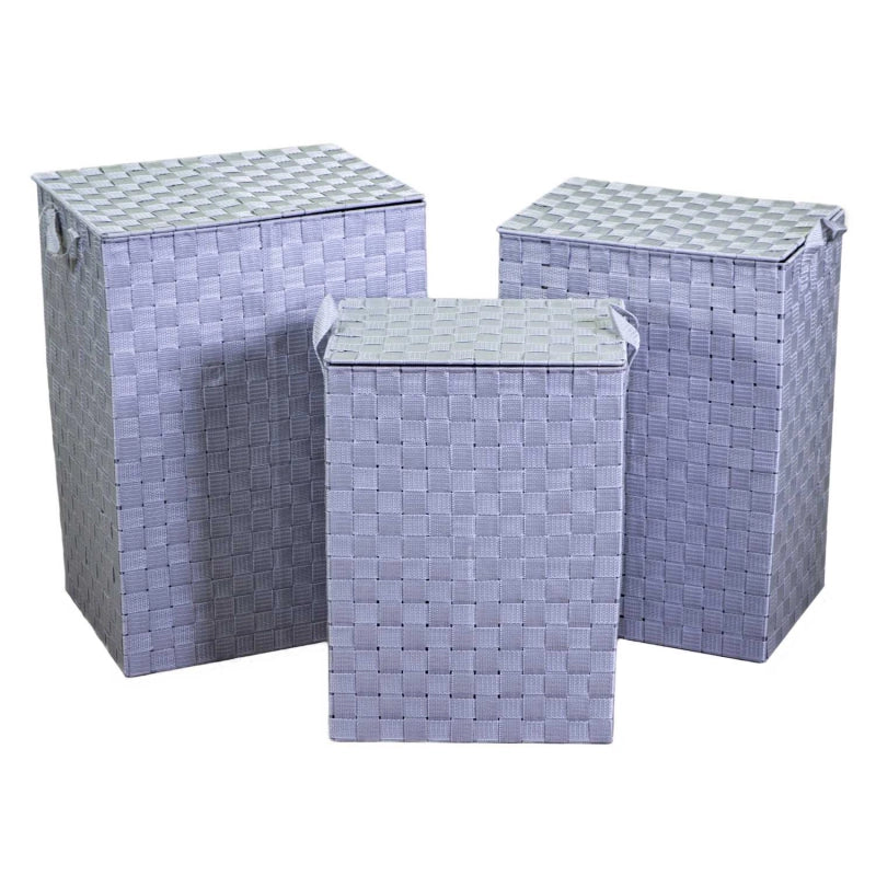 Cestone poliestere 1-3 grigio foderato rettangolare cm 40x30h55
