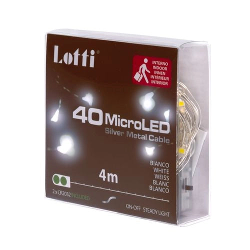 Catena microLED 4m bianco fissa CR2032 freddo