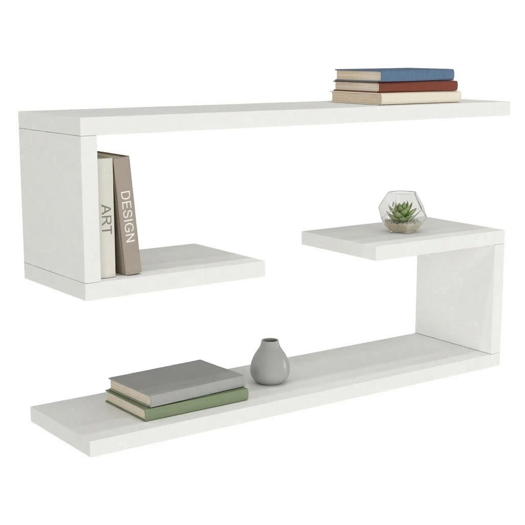Savogna, Mensola 4 Ripiani, 60x15x18h cm Bianco
