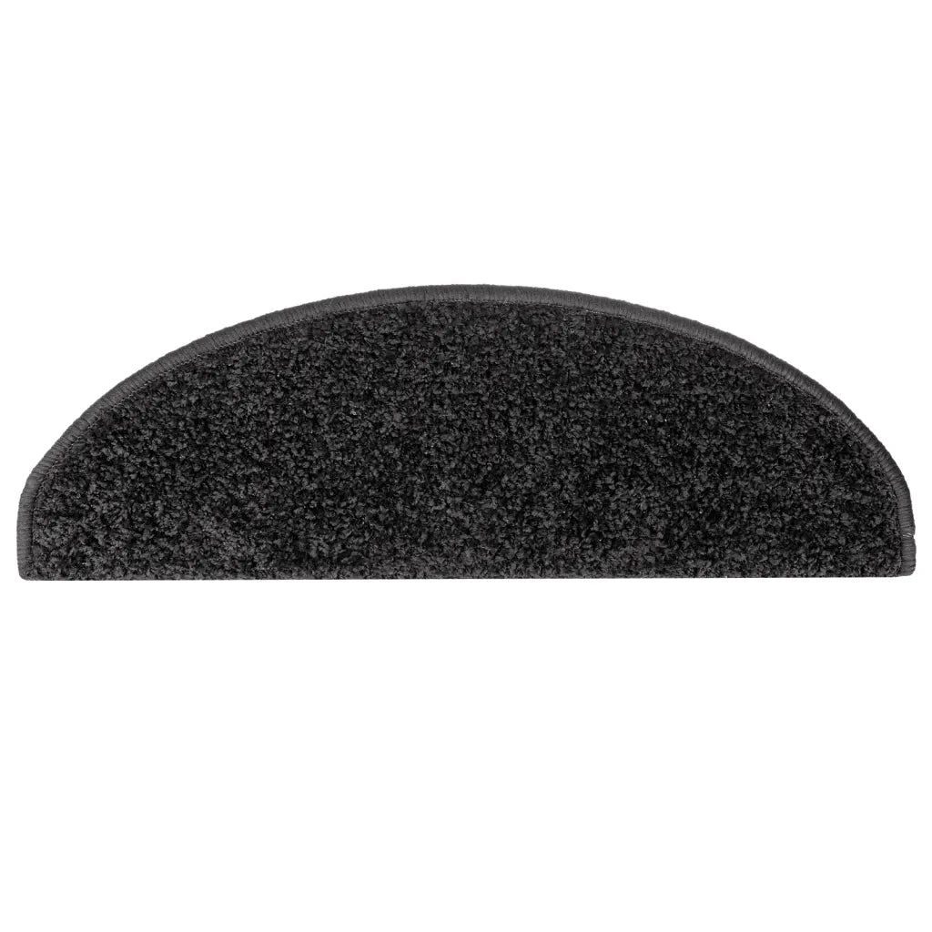 Tappetini per scale 10 pz 65x21x4 cm Nero Semicircolari Grandi 149801