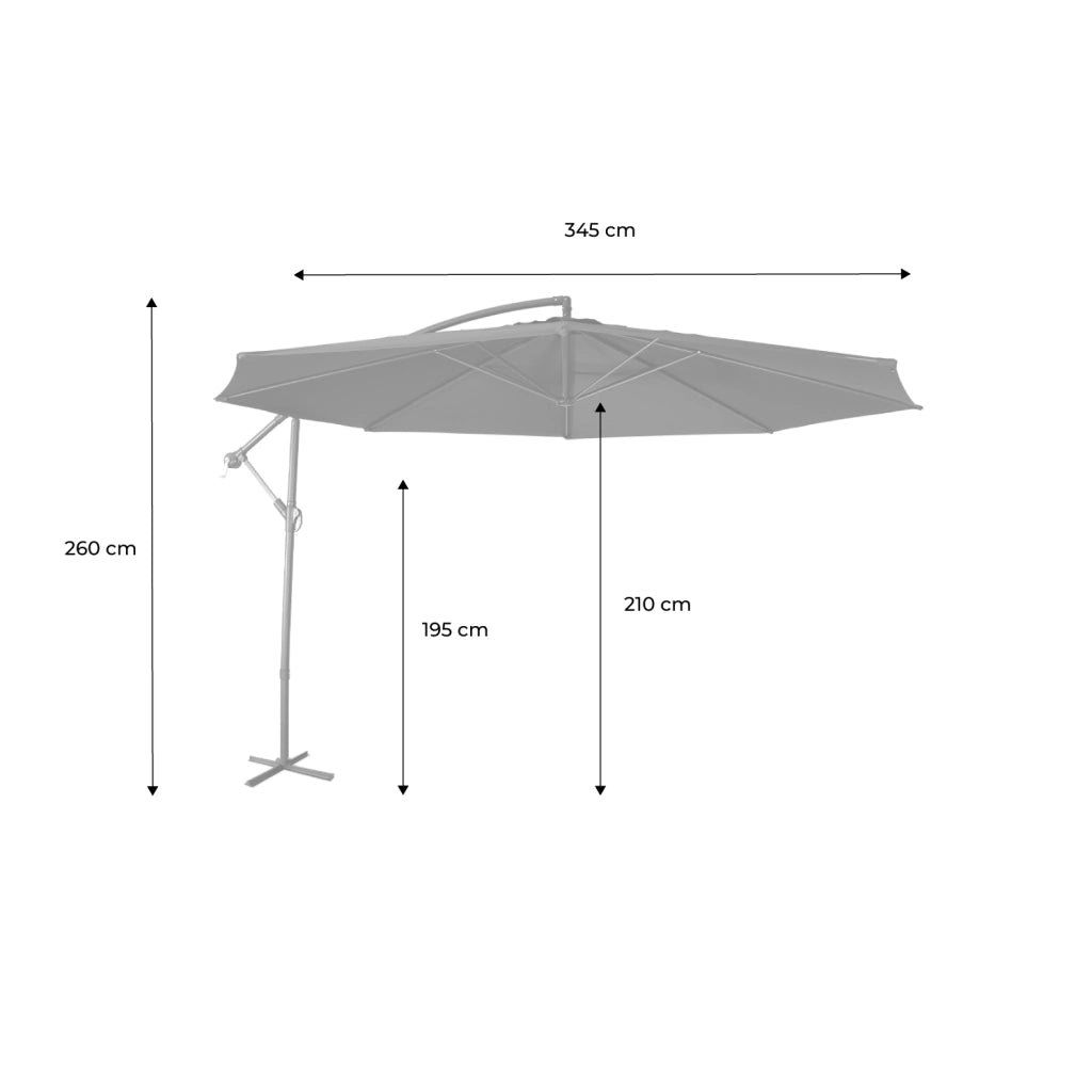 Ombrellone rotondo eccentrico, ø3,5m, blu