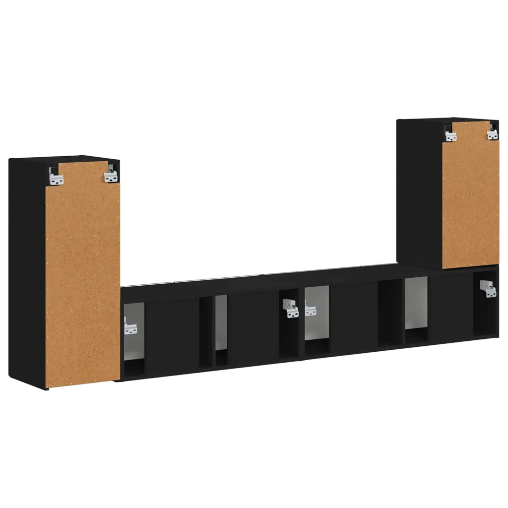 Set mobile TV 4 pcs Nero Legno multistrato 3409115