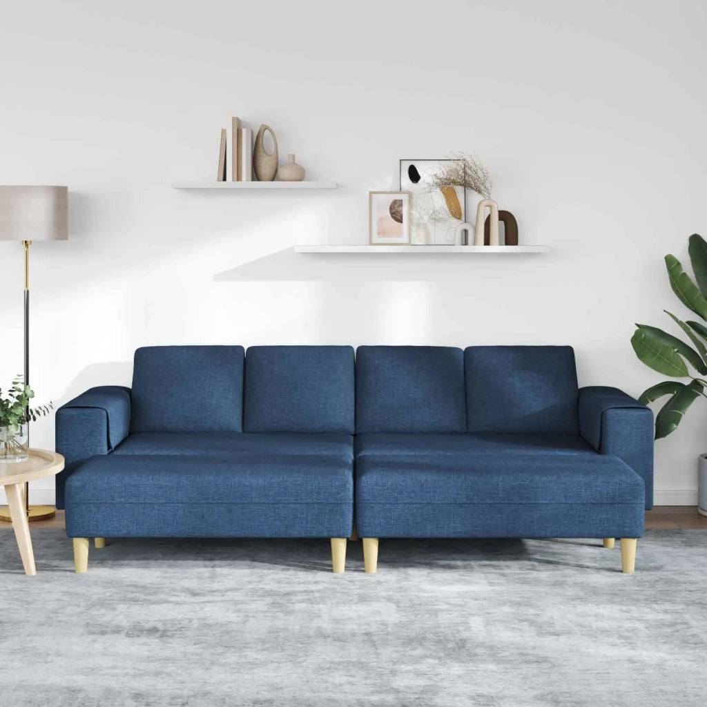 Divano per Soggiorno 3 pcs Blu Poliestere 3335119
