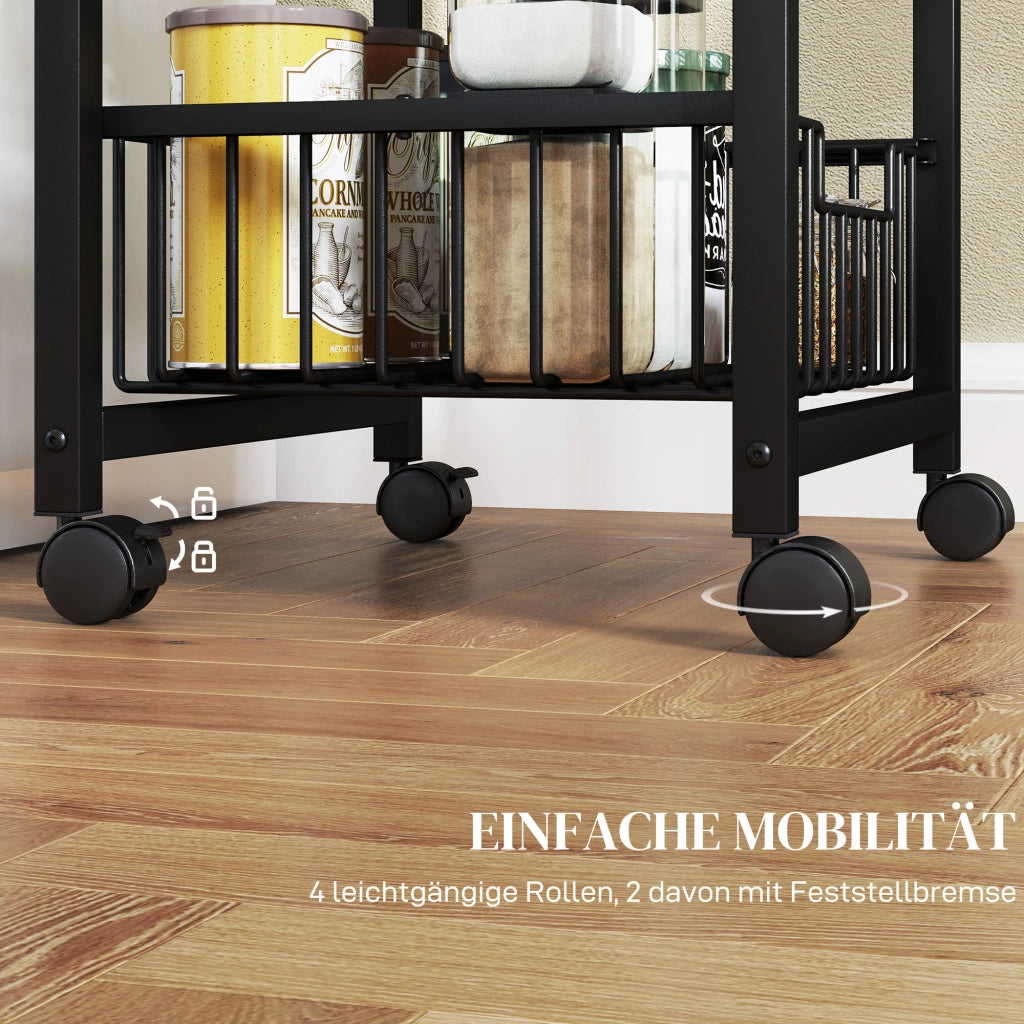 Carrello da cucina 3 livelli ¨C Minimal ¨C acciaio, ruote