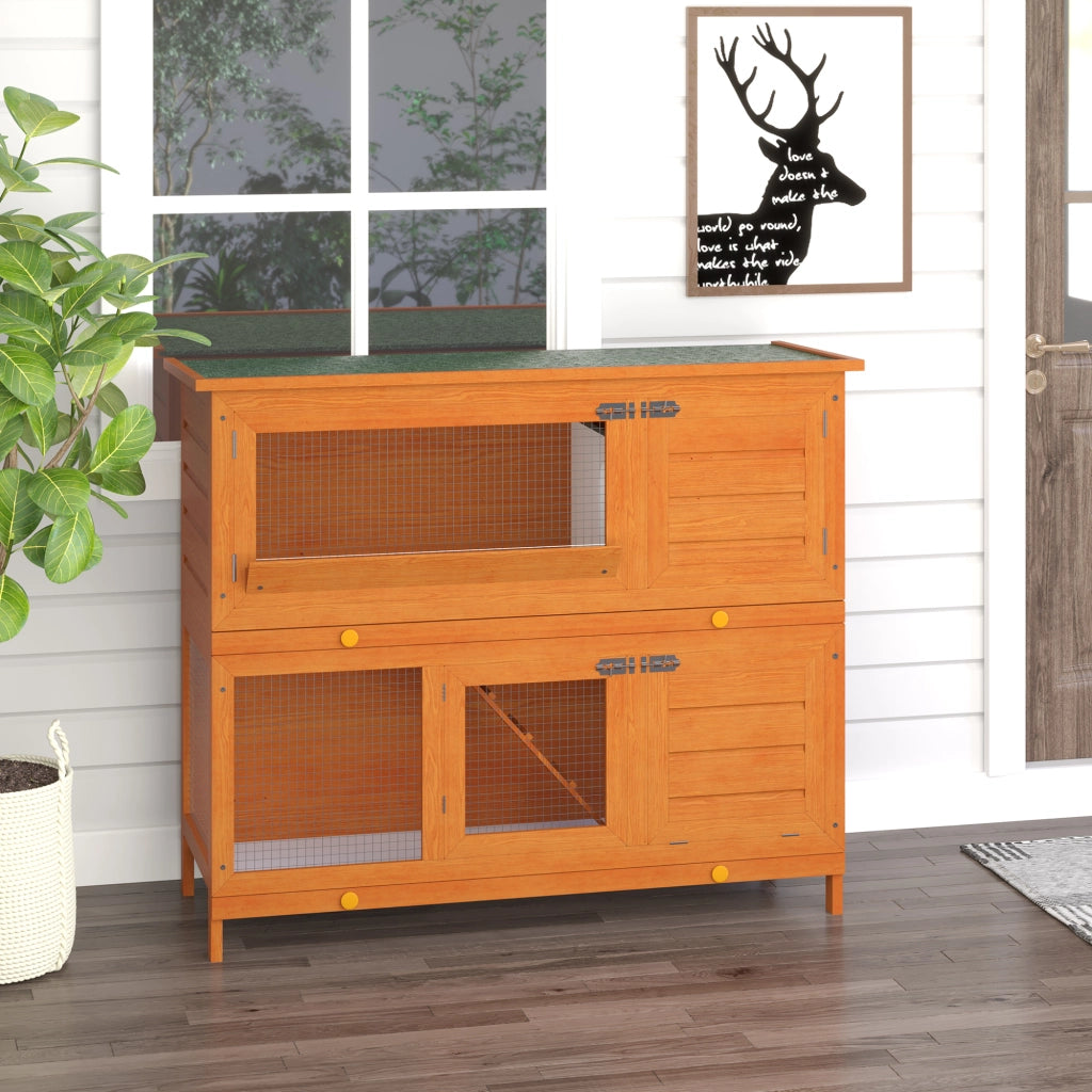 Gabbia per conigli in legno 2 livelli ¨C Minimal ¨C 120x48x100 cm