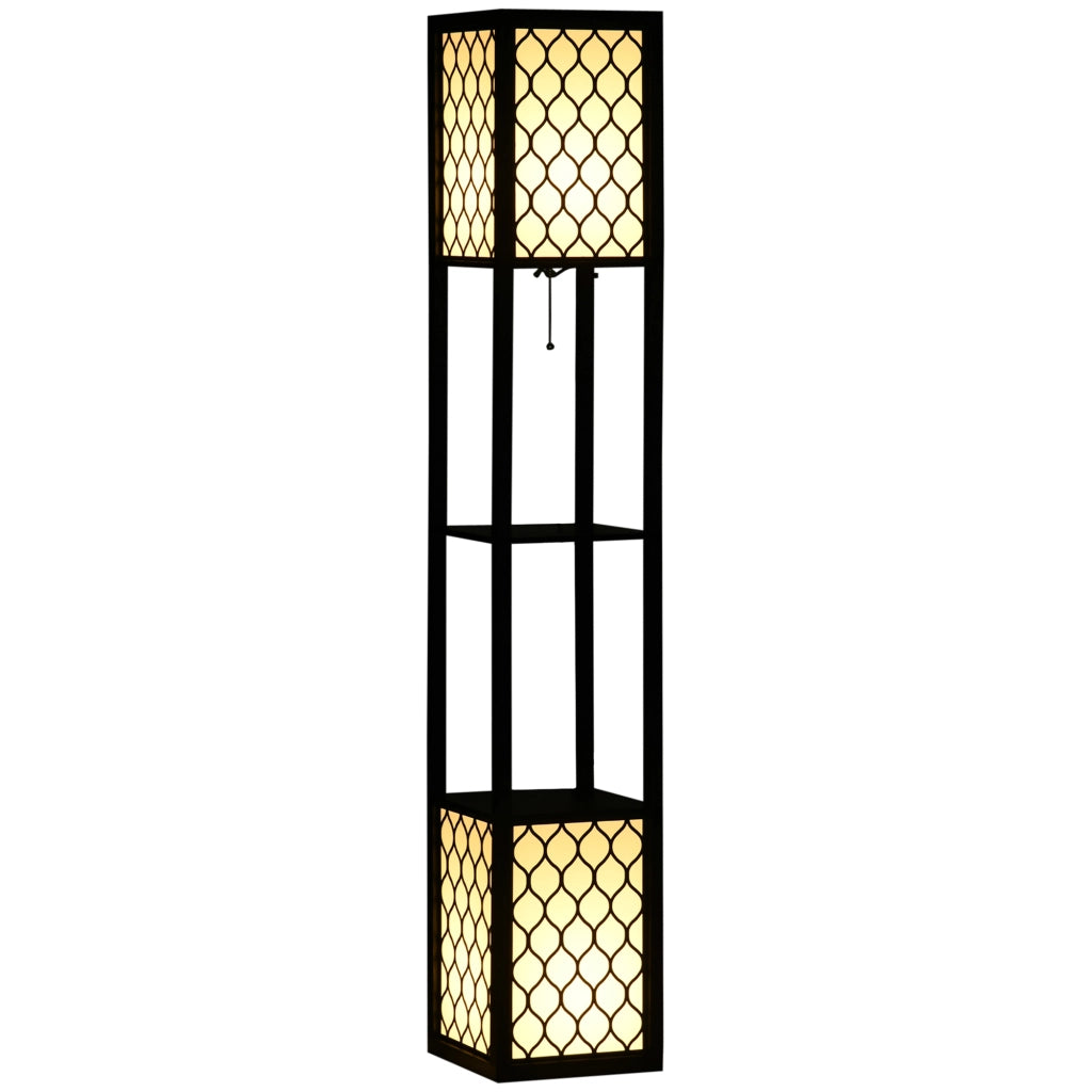 Lampada a piantana ¨C Minimal ¨C nero MDF 26x26x156 cm