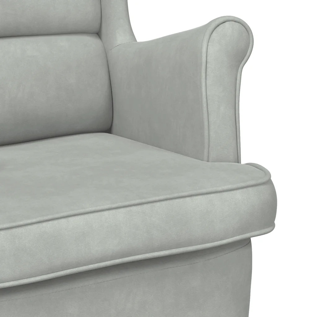Poltrona | Sedia Relax Grigio Chiaro Velluto