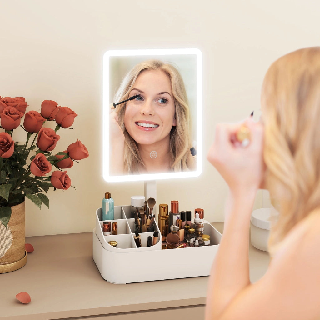Specchio da Trucco con Luce LED ¨C Xylo ¨C Rotazione 180¡ã Bianco