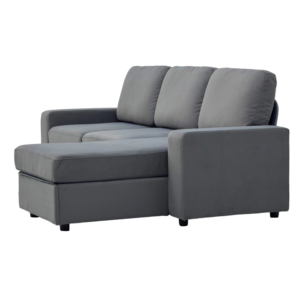 Divano Angolare con Contenitore ¨C MINIMAL ¨C Tessuto, 4 Vani, Ottomane