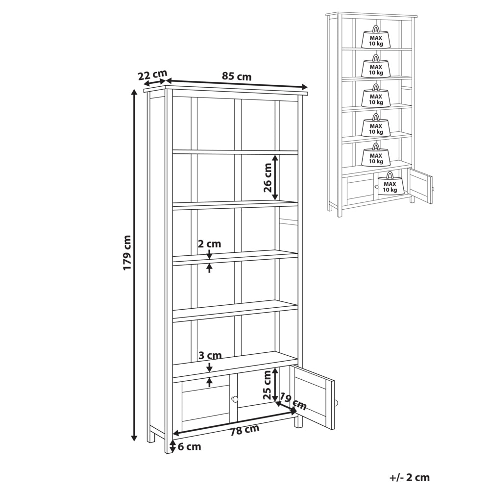 Libreria scaffale con mensole in legno chiaro in stile rustico